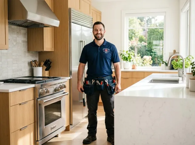 Appliance Repair Hero technician in a Ashland, LA kitchen after an appliance repair